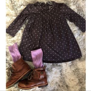 GAP gray star long sleeve Peter on collar dress